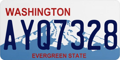 WA license plate AYQ7328