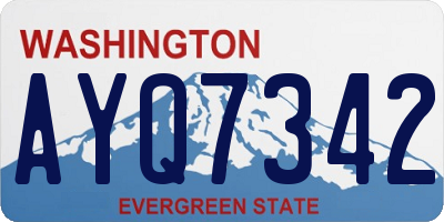 WA license plate AYQ7342