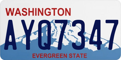 WA license plate AYQ7347