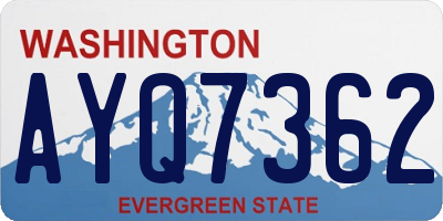WA license plate AYQ7362