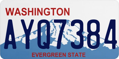 WA license plate AYQ7384