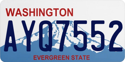 WA license plate AYQ7552