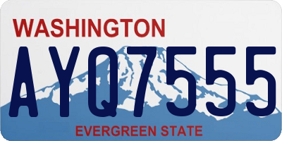 WA license plate AYQ7555