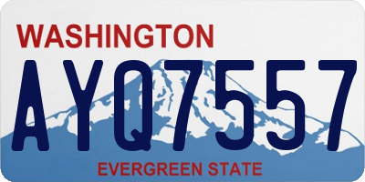 WA license plate AYQ7557