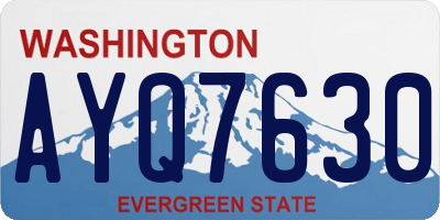 WA license plate AYQ7630