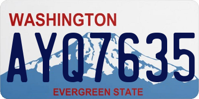 WA license plate AYQ7635