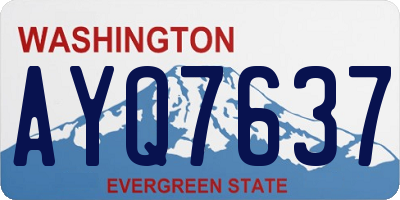 WA license plate AYQ7637