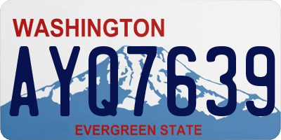 WA license plate AYQ7639