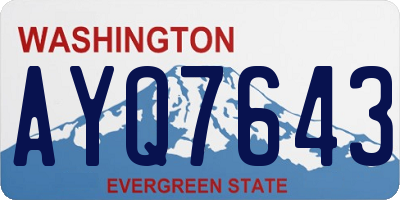 WA license plate AYQ7643