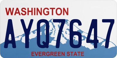 WA license plate AYQ7647