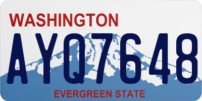 WA license plate AYQ7648