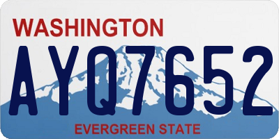 WA license plate AYQ7652