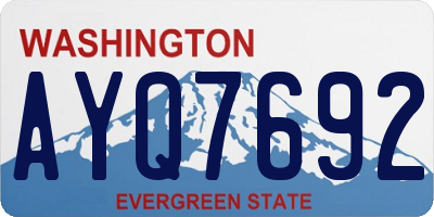WA license plate AYQ7692