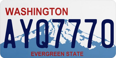 WA license plate AYQ7770