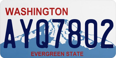 WA license plate AYQ7802