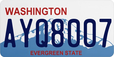 WA license plate AYQ8007