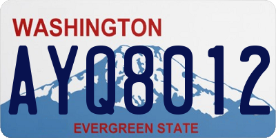 WA license plate AYQ8012
