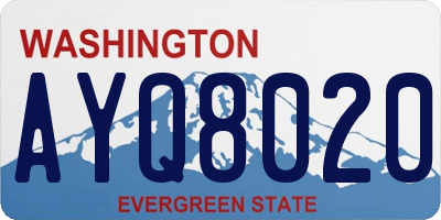 WA license plate AYQ8020