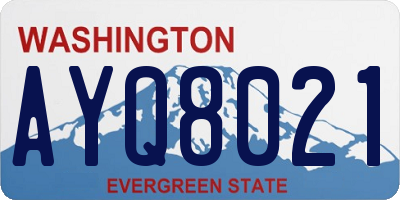 WA license plate AYQ8021
