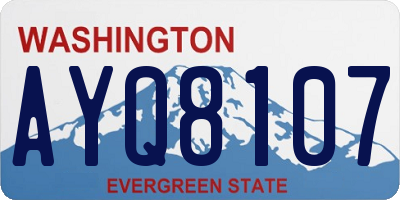 WA license plate AYQ8107