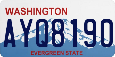 WA license plate AYQ8190