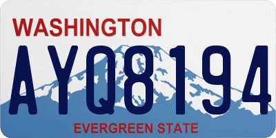 WA license plate AYQ8194