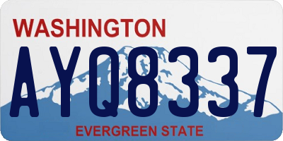 WA license plate AYQ8337