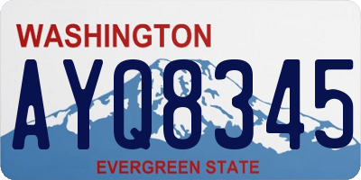 WA license plate AYQ8345