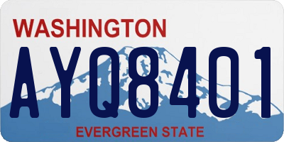 WA license plate AYQ8401