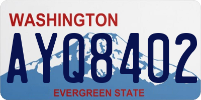 WA license plate AYQ8402