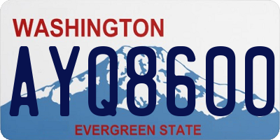 WA license plate AYQ8600