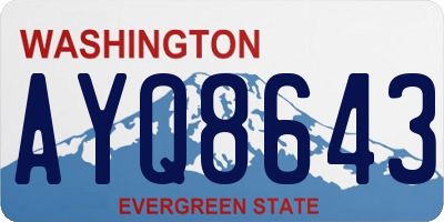 WA license plate AYQ8643