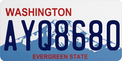 WA license plate AYQ8680