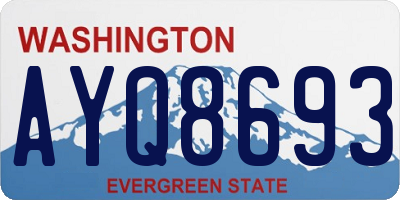 WA license plate AYQ8693