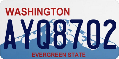 WA license plate AYQ8702