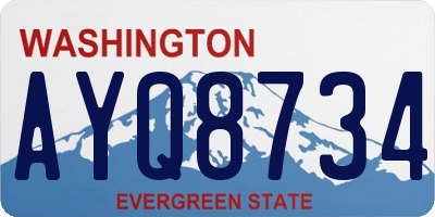 WA license plate AYQ8734