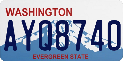 WA license plate AYQ8740
