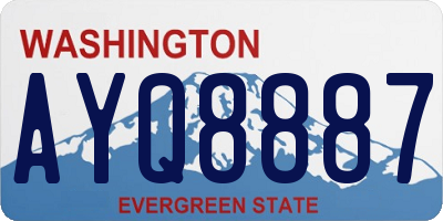 WA license plate AYQ8887