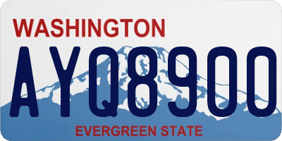 WA license plate AYQ8900