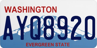 WA license plate AYQ8920
