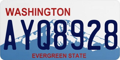 WA license plate AYQ8928