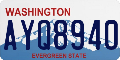 WA license plate AYQ8940
