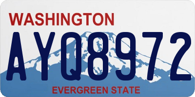 WA license plate AYQ8972