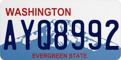 WA license plate AYQ8992