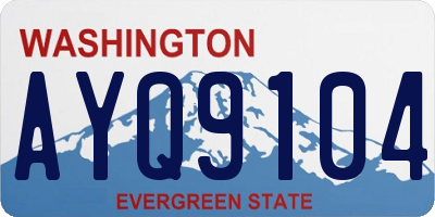 WA license plate AYQ9104