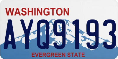 WA license plate AYQ9193
