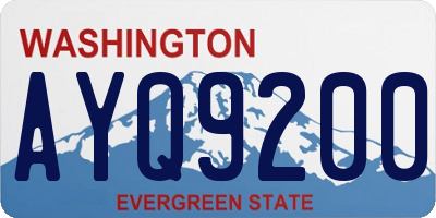WA license plate AYQ9200