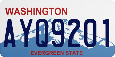 WA license plate AYQ9201