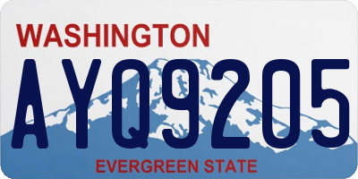 WA license plate AYQ9205