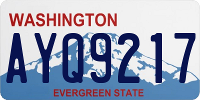 WA license plate AYQ9217